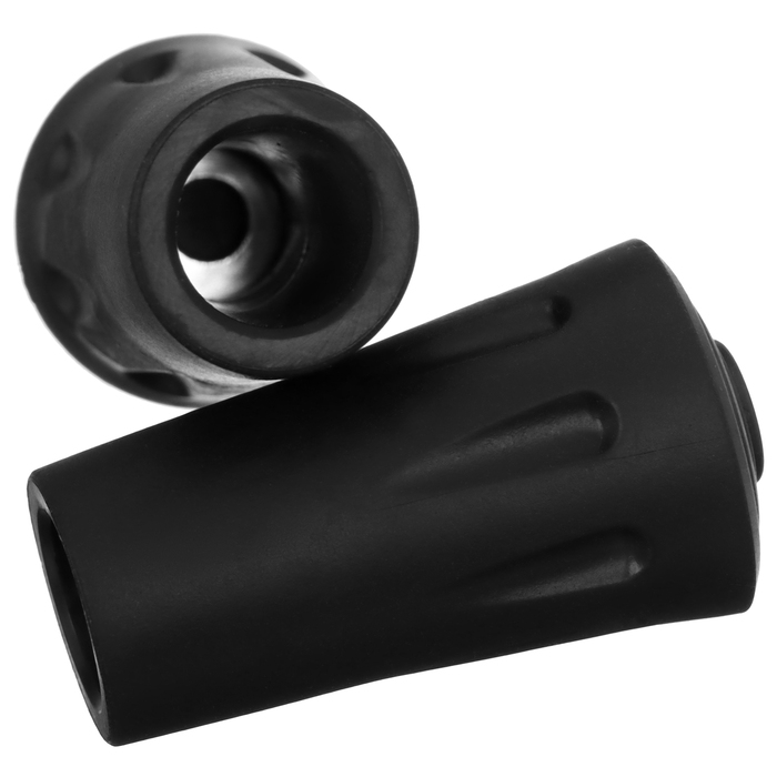 Набор защитных колпачков для трекинговых палок, ребристые, 2 шт., цвет чёрный