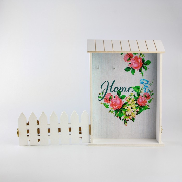 Ключница настенная &laquo;Home&raquo;, цветы, 22,5 х 30,5 х 5,7 см.
