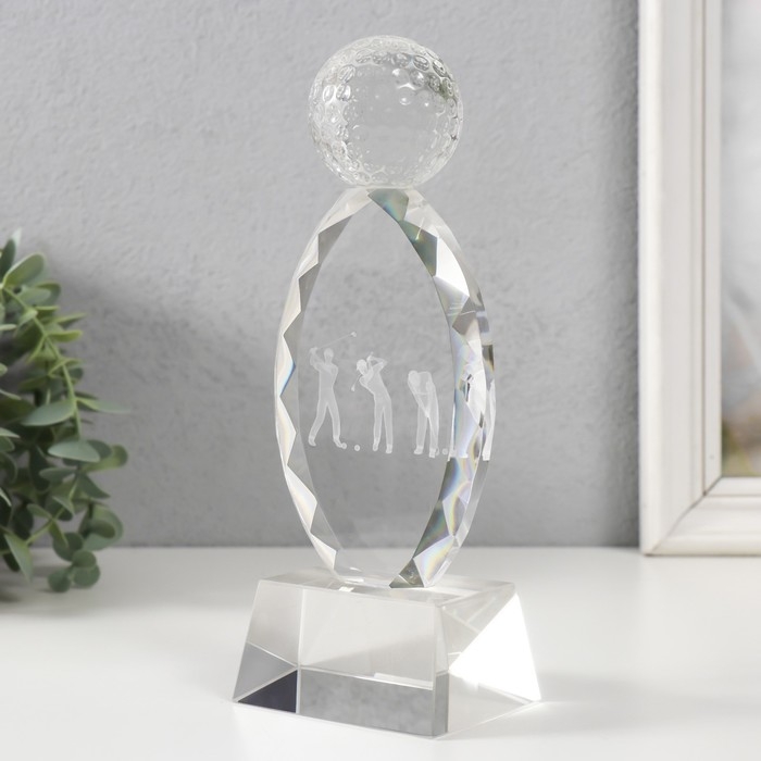 Сувенир стекло "Стела наградная. Гольф" 8х6х20,5 см