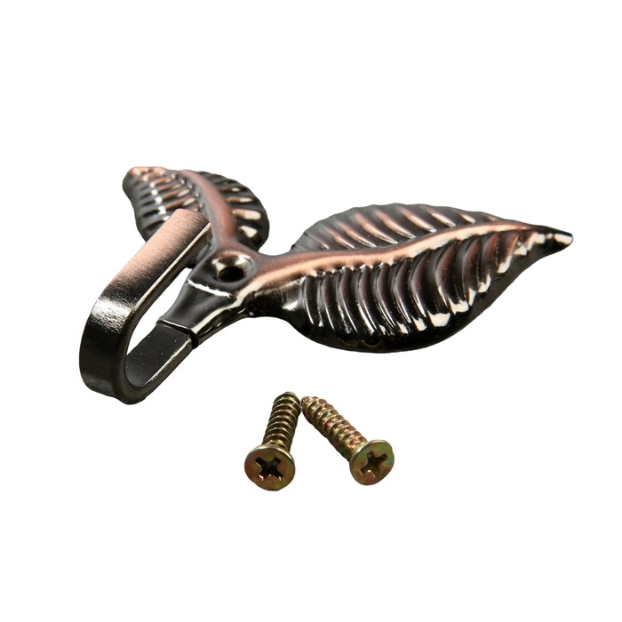 Крючок для штор KS009, однорожковый, цвет медь