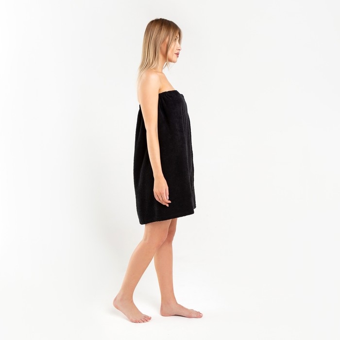 Полотенце банное Экономь и Я &laquo;Парео&raquo; 68х150 см, цвет черный, 100%хл с AIRO, 320 г/м2