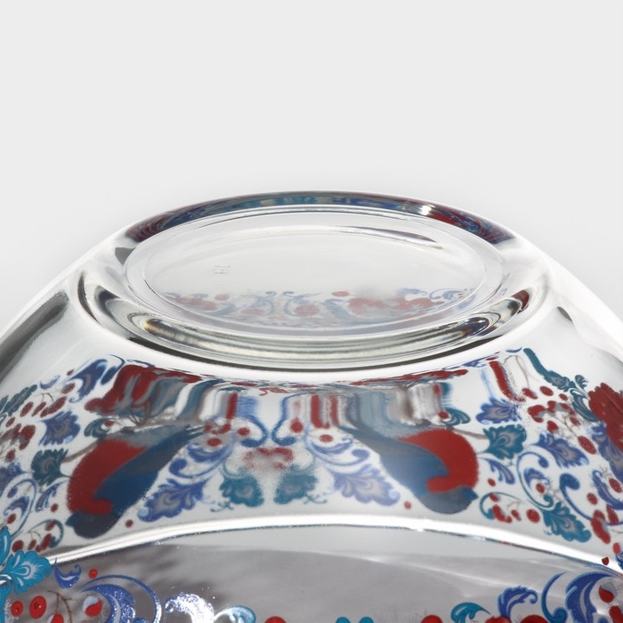 Салатник &laquo;Снегири на рябине&raquo;, стеклянный, 900 мл