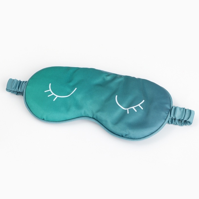 Маска шелковая для сна &laquo;Глазки&raquo;, 20 х 9 см, цвет бирюзовый