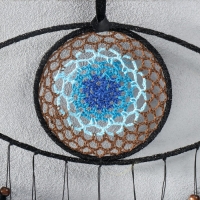 Ловец снов "Глаз от сглаза с пером павлина" чёрный 30х60 см Ловец снов "Глаз от сглаза с пером павлина" чёрный 30х60 см