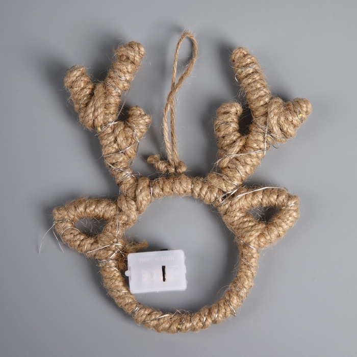 Светодиодная фигура &laquo;Олень&raquo; 14х11х1 см, 20 LED, батарейки AG13x3 (в комплекте), свечение теплое белое