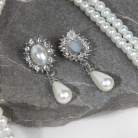 Набор 2 предмета: серьги, колье &laquo;Антуанетта&raquo; вспышка, цвет белый в серебре, 40 см