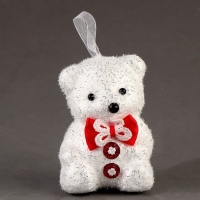 Игрушка из пенопласта &laquo;Блестящий мишка&raquo; с бантиком, 10 см, набор 3 шт