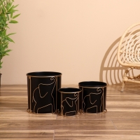 Кашпо на подставке "Зу" металл (набор 3 шт), диаметр 26, 21 и 16 см Кашпо на подставке "Зу" металл (набор 3 шт), диаметр 26, 21 и 16 см