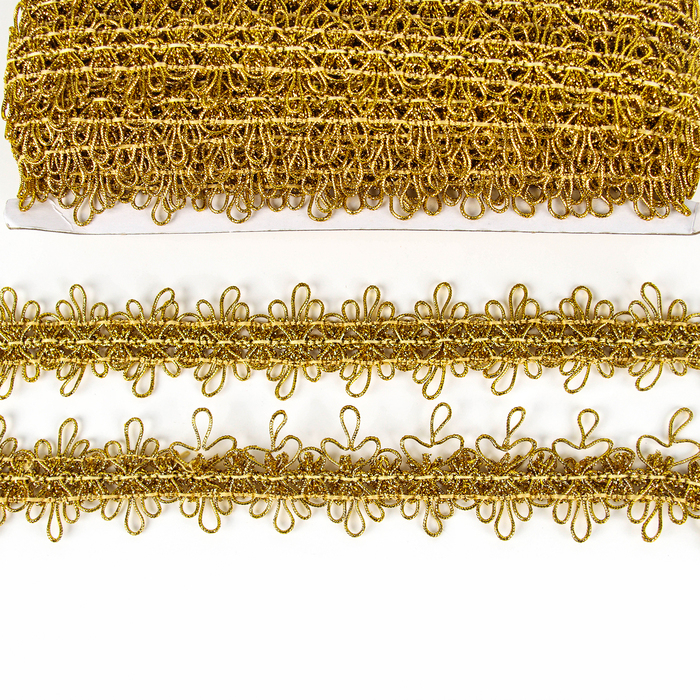 Тесьма с нашивками &laquo;Золото&raquo;, ширина 4 см, в упаковке 25 м