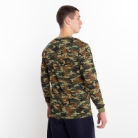 Лонгслив мужской с начёсом, цвет МИКС камуфляж коричнево-зелёный, размер 50