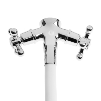 Смеситель для кухни "ЦС-СМ СМ511711", двухвентильный, гибкий излив, латунь, серый