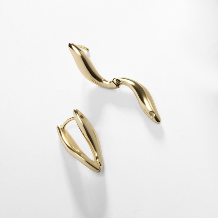 Серьги металл XUPING завитки изгиб, цвет золото