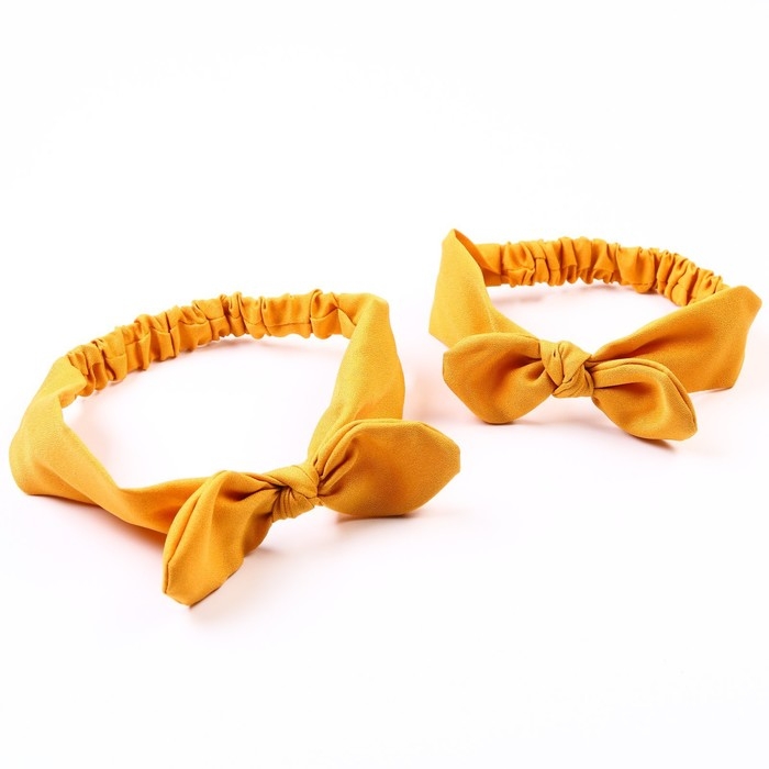 Повязка на голову для мамы и дочки &laquo;Набор для фотосессии&raquo;, 2 шт., цвет оранжевый, Крошка Я