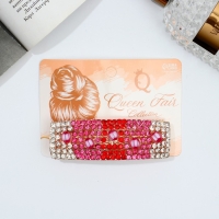 Заколка-автомат для волос "Венди" 9 см, серебристо-красный Заколка-автомат для волос "Венди" 9 см, серебристо-красный