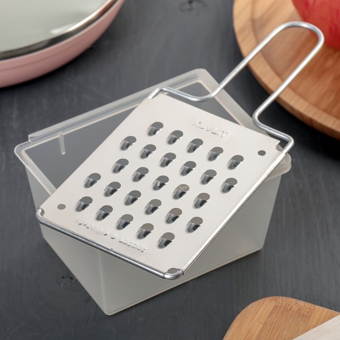 Тёрка плоская с контейнером &laquo;Овощная&raquo;, цвет МИКС