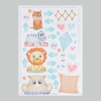 Наклейка интерьерная цветная ростомер "Зверушки. Африка" 50х70 см