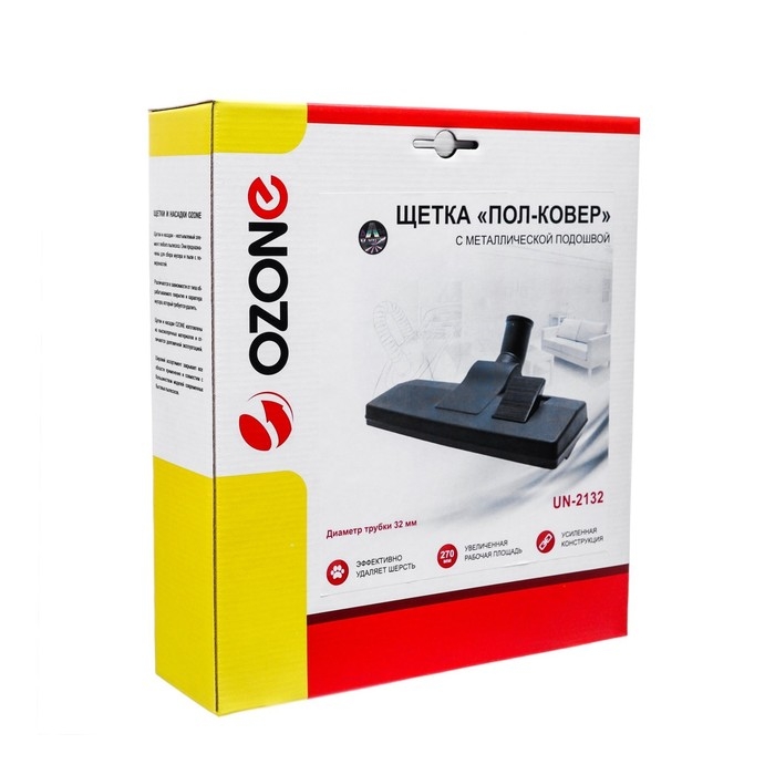 Щетка для пылесоса Щетка для пылесоса "Пол-ковер" UN-2132 Ozone с металлической подошвой 270х95 мм, под трубку