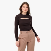 Лонгслив женский MINAKU: Basic line цвет шоколадный, р-р 48 Лонгслив женский MINAKU: Basic line цвет шоколадный, р-р 48