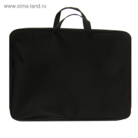 Папка для чертежей и рисунков А3, 475 х 345 х 45 мм, с ручками, текстильная, Стандарт ПМД 3-01, чёрная