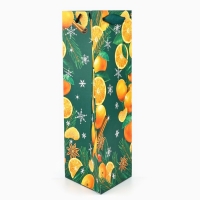 Пакет под бутылку, треугольный &laquo;Новый год&raquo;, 13 х 32 х 11.3 см, Новый год