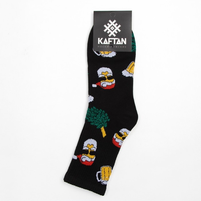 Носки новогодние мужские KAFTAN Носки новогодние мужские KAFTAN "Банька НГ" размер 41-44 (27-29 см), цвет чёрный