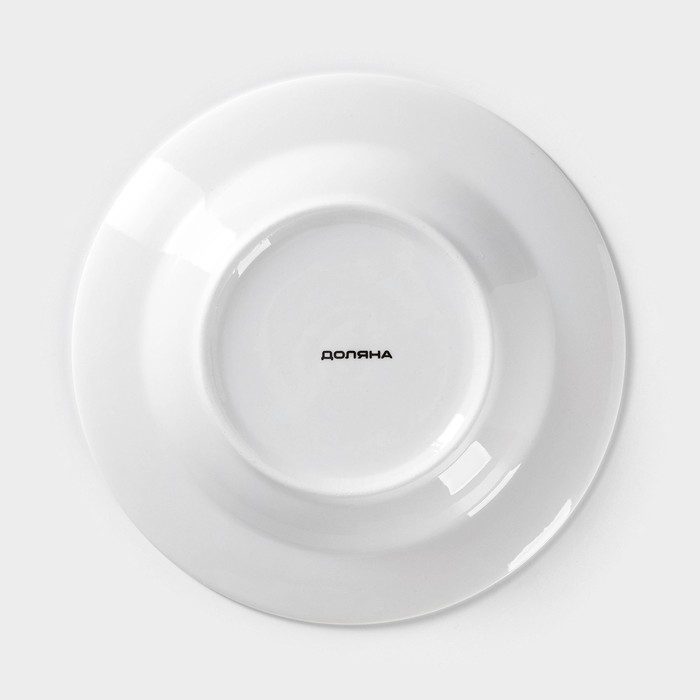 Тарелка глубокая фарфоровая Доляна &laquo;Пташка&raquo;, d=20,2 см, цвет белый