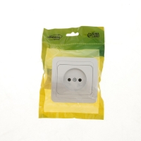 Розетка одноместная Luazon Lighting "Орион", 10 А, скрытая, без з/к, серебристая