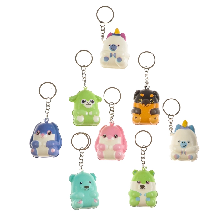 Мялка-сквиш &laquo;Зверята&raquo;, на брелоке, цвет МИКС