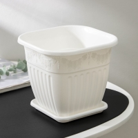 Горшок для цветов с поддоном &laquo;Лозанна&raquo;, 3 л, пластиклвый, цвет белый