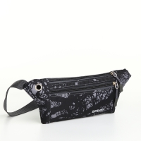 Поясная сумка на молнии, наружный карман, разъем для USB, цвет чёрный Поясная сумка на молнии, наружный карман, разъем для USB, цвет чёрный