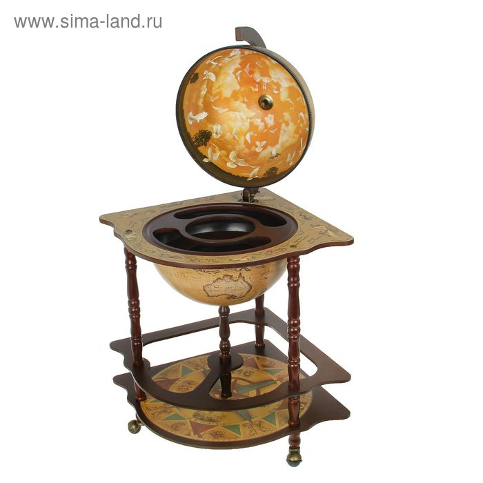 Глобус бар декоративный угловой "Карта Коломбо" 91х53х53 см