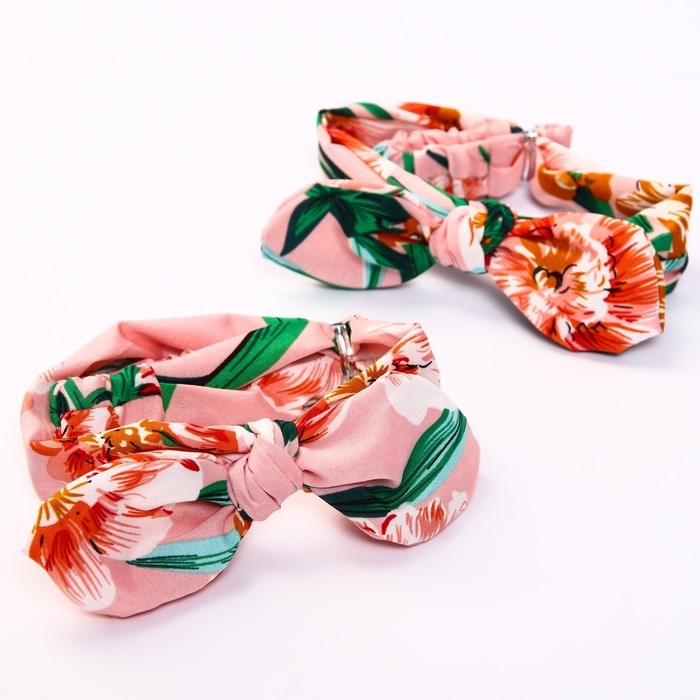 Повязка на голову для мамы и дочки &laquo;Набор для фотосессии: ягодки&raquo;, 2 шт., цв. розовый, M&B