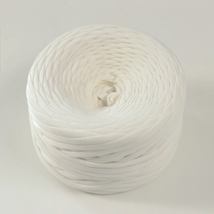 Трикотажная пряжа, ширина 7-9 мм, 100м/295 гр&plusmn;10% (01 - ваниль)
