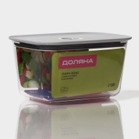 Ланч - бокс с вакуумным клапаном Доляна, 1,45 л, 19,5&times;14&times;10,5 см, прозрачный