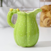 Кувшин для воды керамический &laquo;Кактус&raquo;, 1 л, 11&times;18,5 см, цвет зелёный