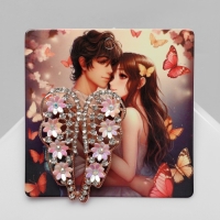 Брошь &laquo;Дыхание весны&raquo;, цветная в розовом золоте