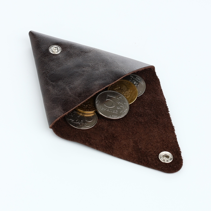 Монетница на кнопке TEXTURA, цвет коричневый Монетница на кнопке TEXTURA, цвет коричневый
