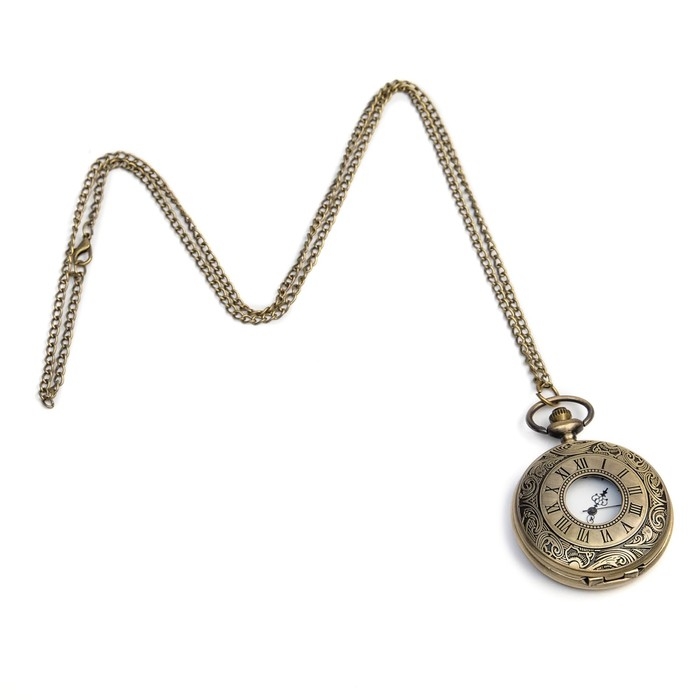 Карманные кварцевые часы &laquo;Римские цифры&raquo;, на цепочке 80 см