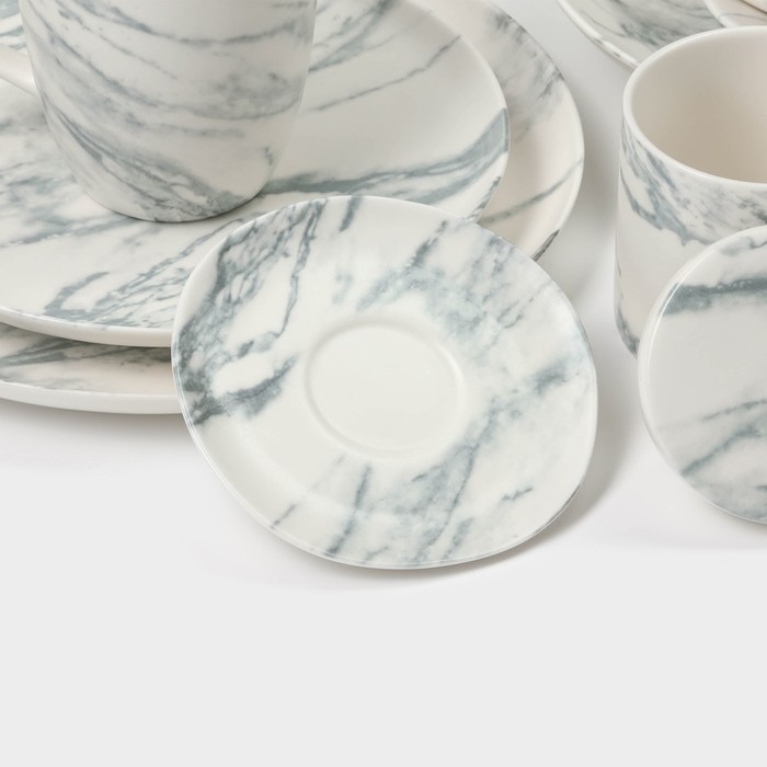 Блюдо фарфоровое для подачи Magistro Real Marble, 25&times;14 см