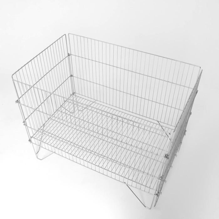 Корзина-накопитель, разборная, 102&times;62&times;80 см, цвет хром