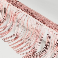 Тесьма с пайетками «Бахрома», d = 3 мм, 10 см, 4,5 ± 0,5 м, цвет розовый Тесьма с пайетками «Бахрома», d = 3 мм, 10 см, 4,5 ± 0,5 м, цвет розовый