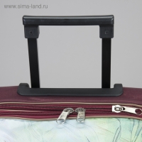 Чемодан малый 20" с сумкой, отдел на молнии, наружный карман, с расширением, цвет бордовый