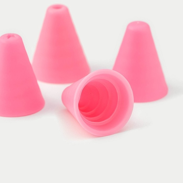 Шприц кондитерский Доляна &laquo;Фобос&raquo;, 4 насадки, 15&times;2,5&times;2,5 см, цвет розовый