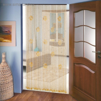 Занавеска декоративная &laquo;Шарики&raquo;, 90&times;195 см, 52 нити, дерево