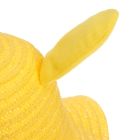 Панама "Милый зайка", уши поднимаются р-р 52-54 цвет жёлтый