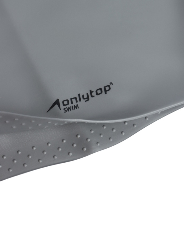 Шапочка для плавания силиконовая для длинных волос, цвет серый