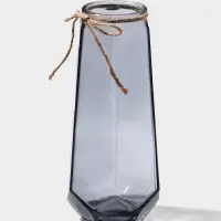 Ваза стекло настольная "Калли" 21х9,5 см, серый