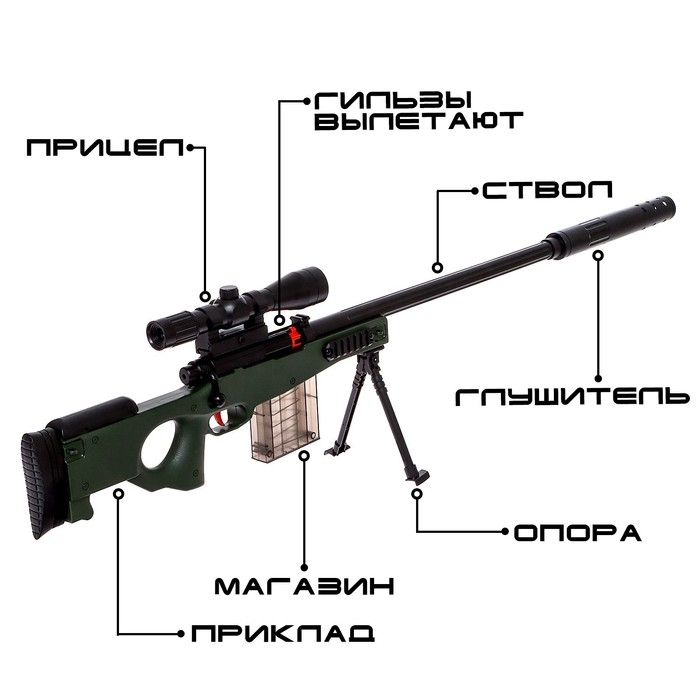 Снайперская винтовка AWM, с гильзами, стреляет мягкими пулями Снайперская винтовка AWM, с гильзами, стреляет мягкими пулями