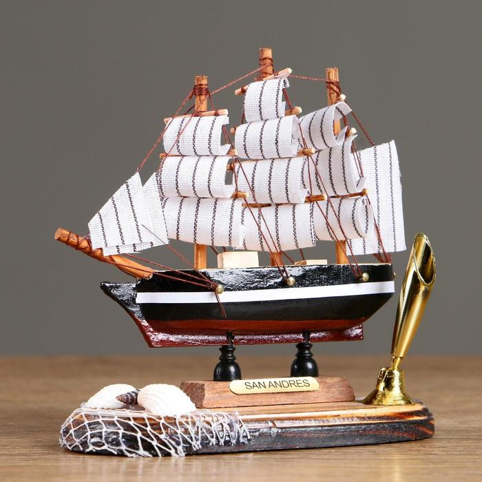 Декор настольный &laquo;Корабль мечты&raquo; с подставкой для ручки, микс, 6,5 х 13,5 х 14,5 см