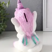 Копилка (гипс) Единорожек Рони Высота 20 см, ширина 12 см, длина 13 см, белый